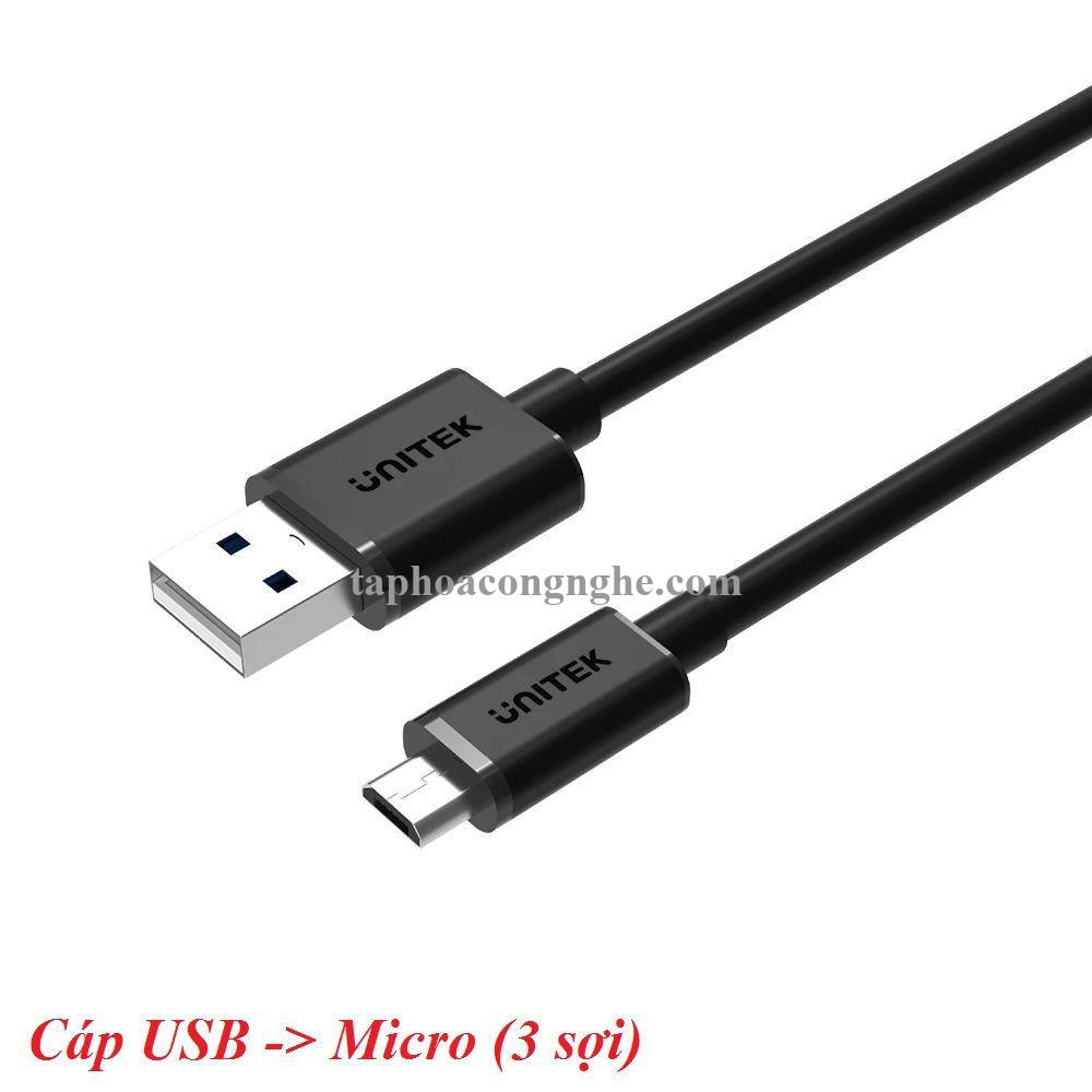 Unitek 29793 Y-C4008BK 2.0 0.3M Cáp Usb sang Micro USB ( 3 Sợi) 30029793